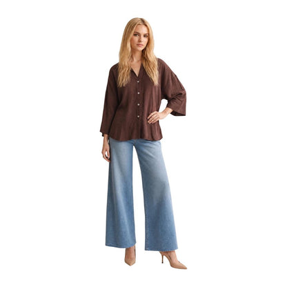 Jacqueline De Yong Brown Viscose Blouse