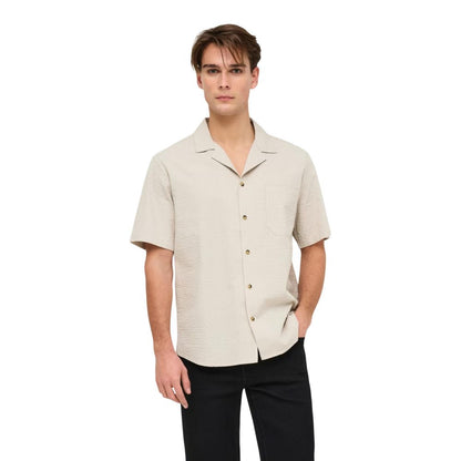 Only & Sons Beige Cotton Shortsleeve Shirt