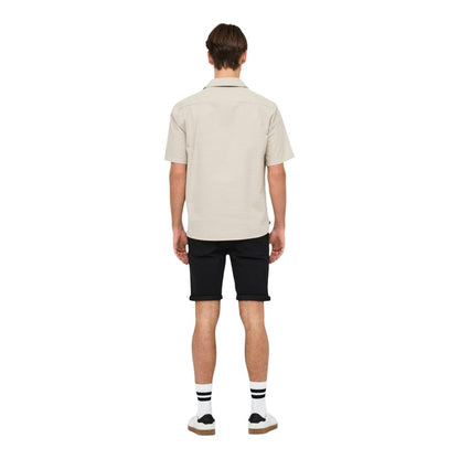 Only & Sons Beige Cotton Shortsleeve Shirt