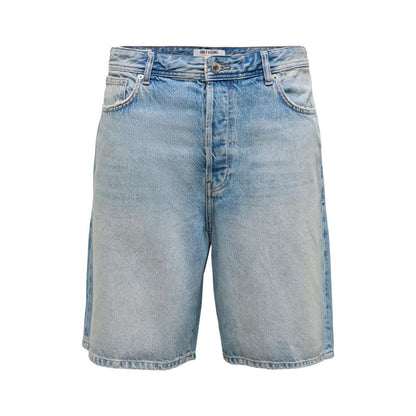 Only & Sons Light Blue Organic Cotton Bermuda Shorts
