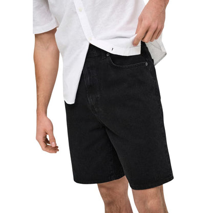 Only & Sons Black Organic Cotton Bermuda Shorts