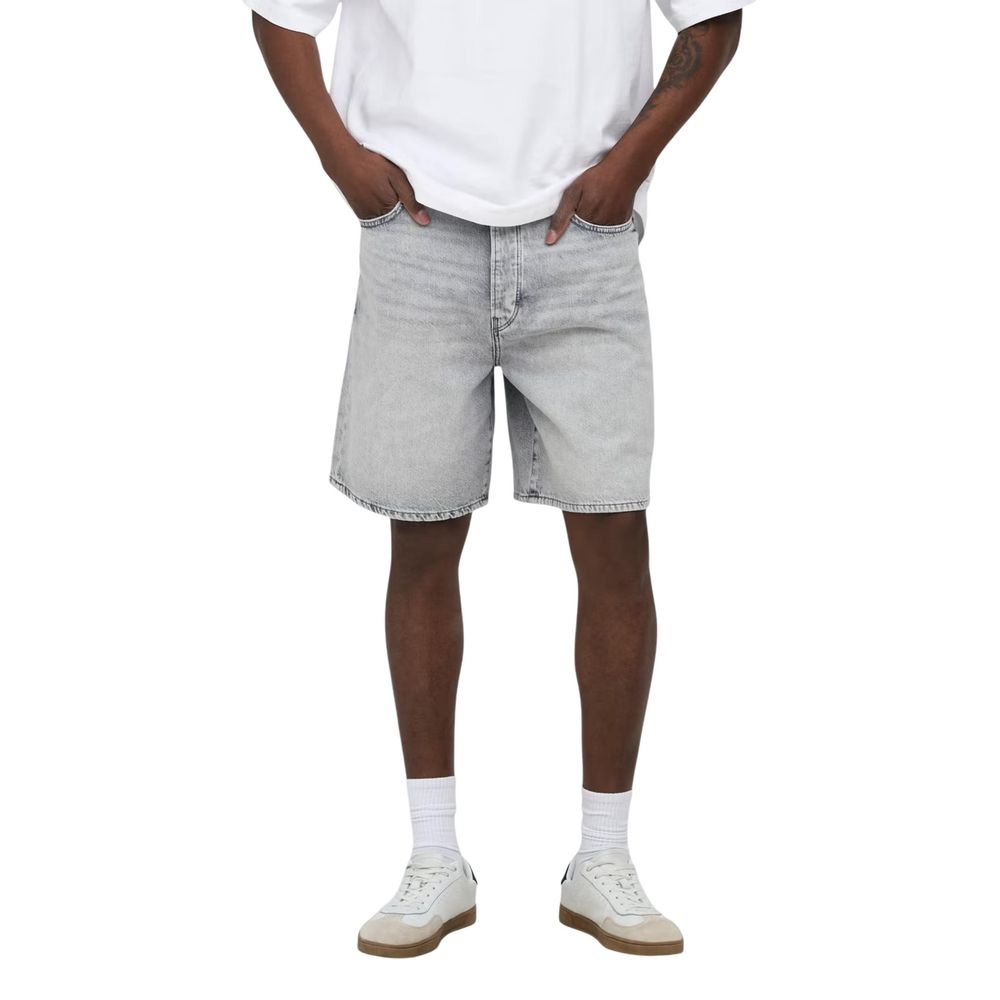 Only & Sons Gray Cotton Bermuda Shorts