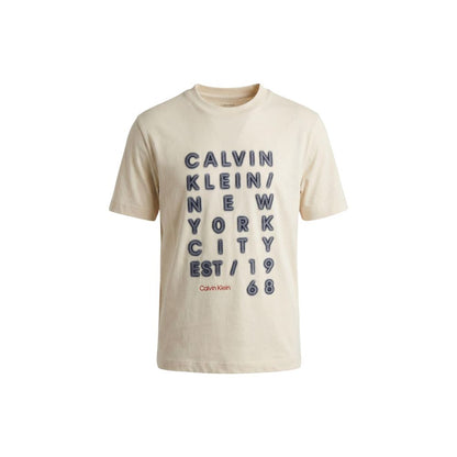 Calvin Klein Jeans Beige Cotton T-Shirt