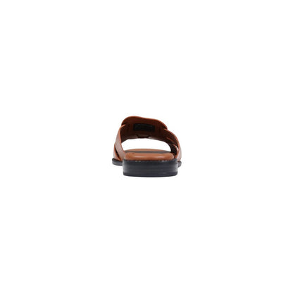 Tommy Hilfiger Brown Leather Flat Sandals