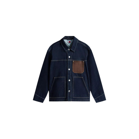 Trucker Jacket by Tommy Hilfiger Jeans for men in denim cotton blue & signature presents a effortlessly chic silhouette, showcasing a sophisticated and premium pockets for a truly effortlessly chic finish.