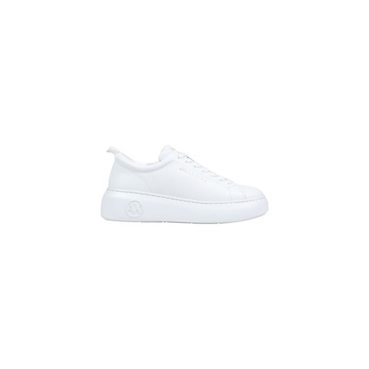 Sneakers by Armani Exchange for women in leather white features an fashionable silhouette, showcasing the premium Women's Slip On Chunky Leather Sneakers in a fashionable slip-on chunky style that offers a fashionable finish for refined style.
