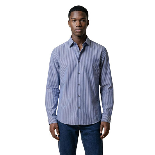 Dress Shirt by Armani Exchange for men in cotton bicolour & striped showcases a sleek silhouette, elegantly detailed with a sleek round neckline and long-sleeve for a sleek finish.