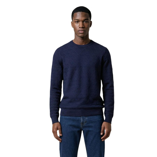 Sweatshirt by Armani Exchange for men in polyamide viscose blue & patterned features an provocated silhouette, detailed with a provocated and a refined crew neckline for a sophisticated aesthetic.