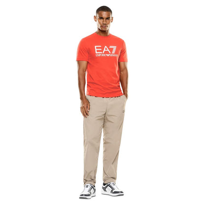 EA7 Emporio Armani Red Cotton T-Shirt