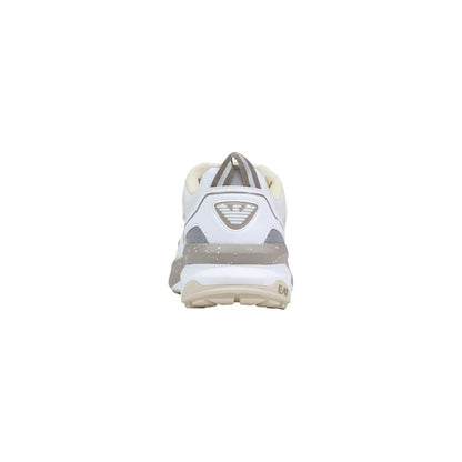 EA7 Emporio Armani White Polyester Athletic Sneakers