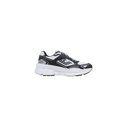 Athletic Sneakers EA7 Emporio Armani men polyester & rubber black & white featuring a avant-garde Men's Athletic Polyester & Rubber Sneakers design with a avant-garde athletic style for a refined finish.