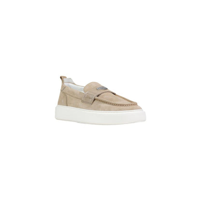 Antony Morato Beige Leather Slip-On Loafers