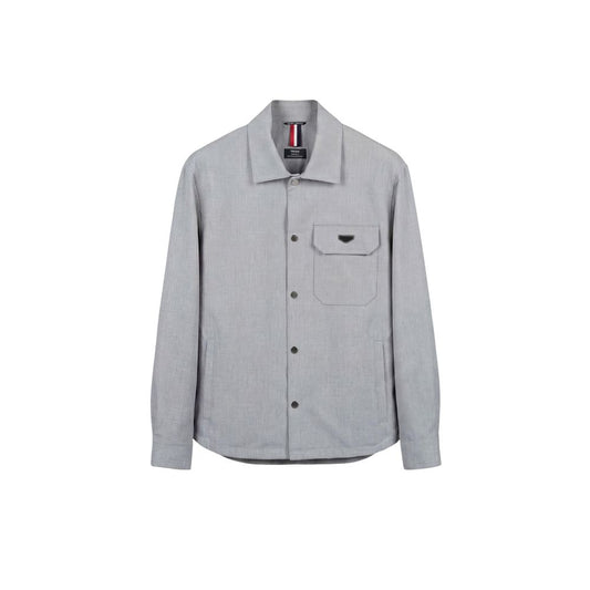 Dress Shirt by Antony Morato for men in stretch polyester & viscose gray features an polished silhouette, showcasing a sophisticated and detail for a truly polished finish.