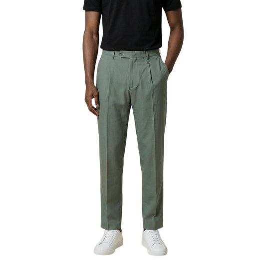 Antony Morato Men's Straight Leg Regular Fit Lyocell & Cotton Trousers - Green Natural