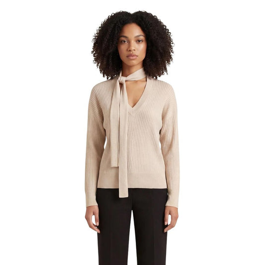 Sweatshirt by Liu Jo for women in polyester & viscose gold features an enviable silhouette, showcasing a premium long-sleeve and refined v-neck neckline for a truly enviable finish.