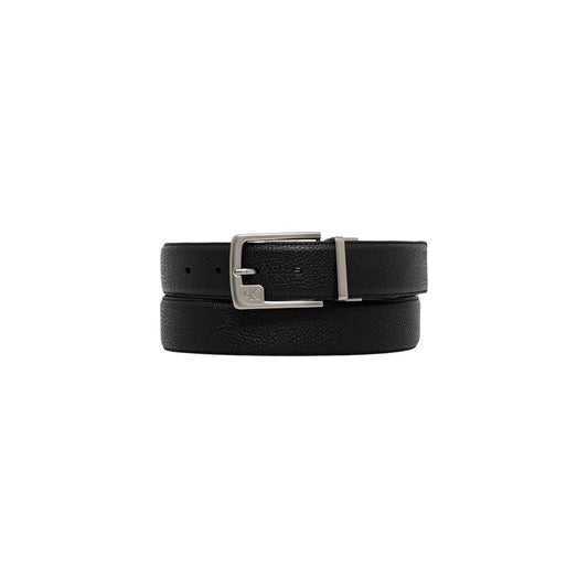Belt by Calvin Klein for men in leather & metal bicolour features a versatile silhouette, artfully showcasing the versatile design of the Leather & Metal Belt for a sophisticated, premium finish.
