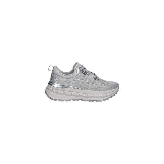Sneakers by Guess for women in polyester & polyurethane silver & signature features an versatile design from the Women's Chunky Polyester & Polyurethane Sneakers collection, highlighting a versatile chunky style for a premium, high-fashion look.