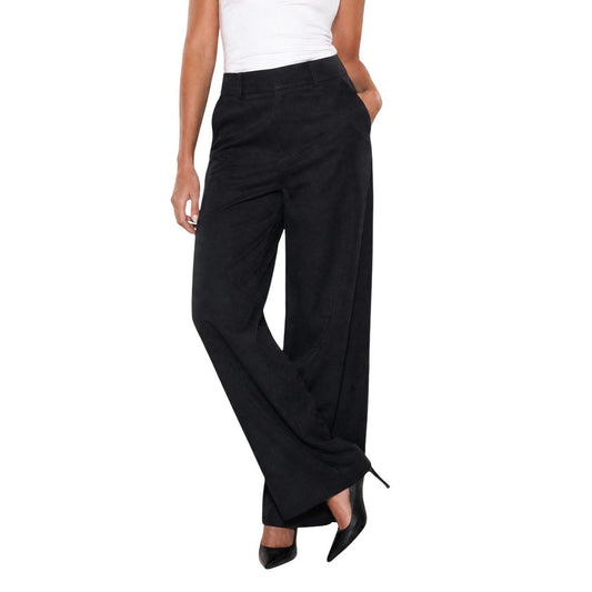 Guess Women's Wide High Rise Viscose Palazzo Pants - Black Patterned