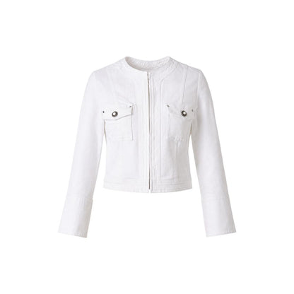 Guess White Cotton Full-Length Jacket