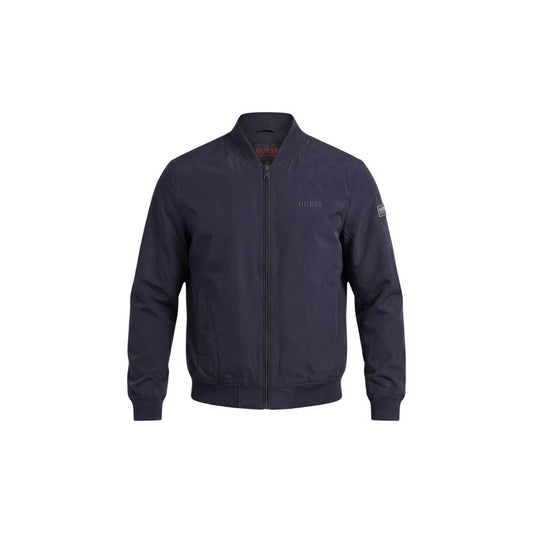 Guess Men's Polyester Bomber Jacket - Blue
