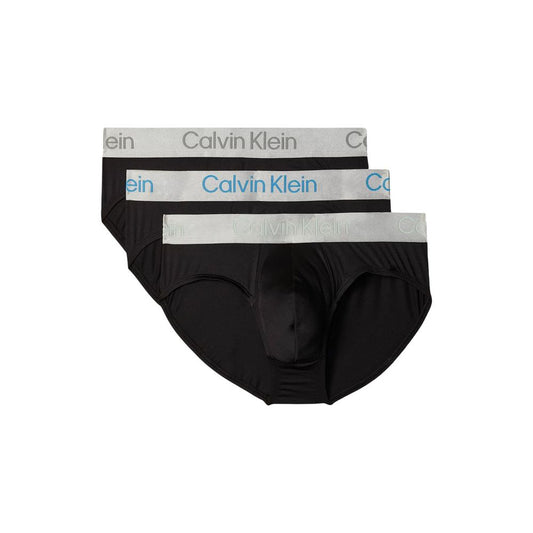 Underwear Briefs by Calvin Klein Underwear for men in stretch polyester black & white presents a ethereal silhouette, showcasing the sophisticated Men's Stretch Polyester Underwear Briefs design with a ethereal fit for a premium look.