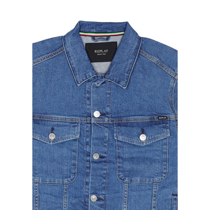 Replay Blue Cotton Denim Jacket