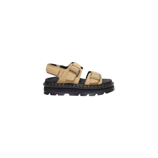 Platform Sandals by Dr. Martens for women in suede leather and beige, yellow, patterned & signature presents a captivating silhouette, showcasing the signature style of the Women's Suede Leather Platform Sandals with a captivating platform and captivating .