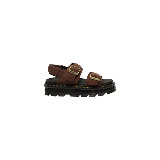 Platform Sandals by Dr. Martens for women in nubuck leather brown & signature features an effortlessly chic silhouette from the City Women's Nubuck Leather Platform Sandals collection, showcasing a effortlessly chic platform and elegant .