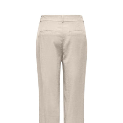 Only Beige Viscose Casual Pants