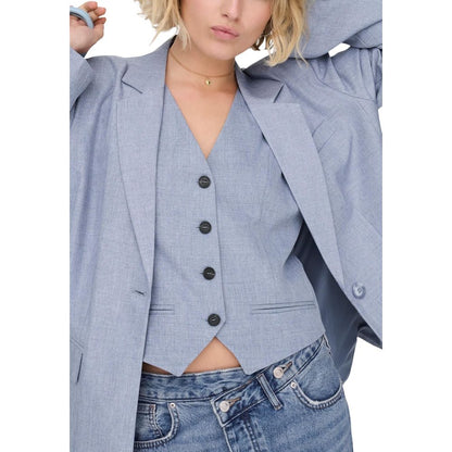 Only Blue Polyester Blazer