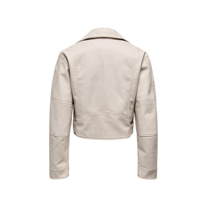 Only Beige Recycled Polyester Biker Jacket