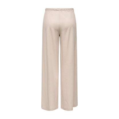 Only Beige Viscose Casual Pants