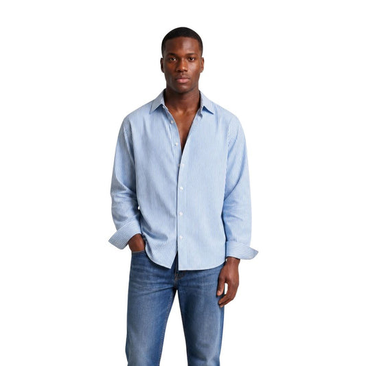 Shirt by Only & Sons for men in cotton blue, patterned & striped features an architectural silhouette with a refined long-sleeve and elegant for a architectural look.
