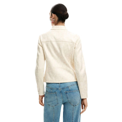 Desigual Beige Polyester Full-Length Jacket