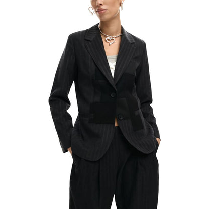 Desigual Gray Polyester Blazer