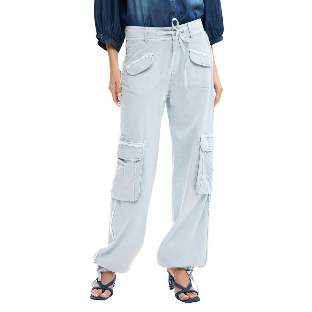 Desigual Blue Cotton Casual Pants