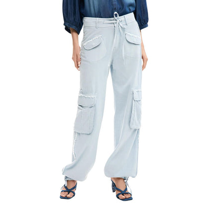 Desigual Blue Cotton Casual Pants