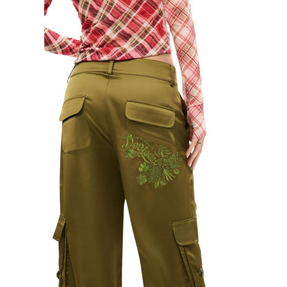 Desigual Bicolor Polyester Cargo Pants