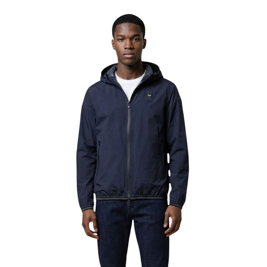 Blauer Men's Polyamide Hooded Windbreaker Jacket - Blue