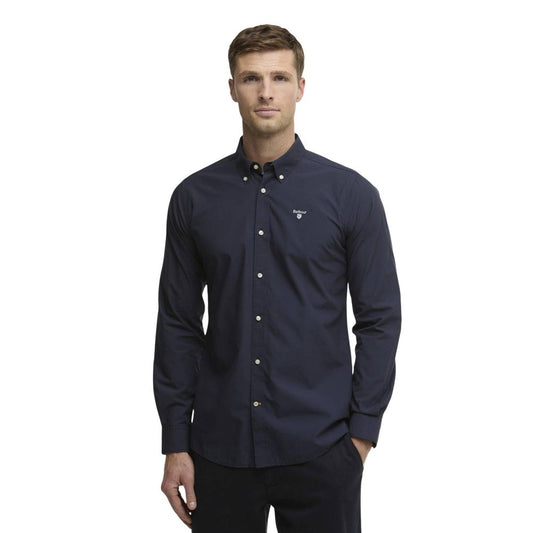 Dress Shirt by Barbour for men in lyocell & cotton blue showcases a sharp silhouette, elegantly detailed with a sharp button-down-collar neckline and sharp .