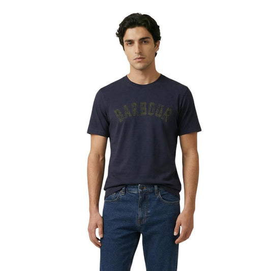 T-Shirt by Barbour for men in cotton blue, patterned & tartan features an on trend silhouette, perfectly showcasing a on trend short-sleeve and crew neckline for an elevated aesthetic.
