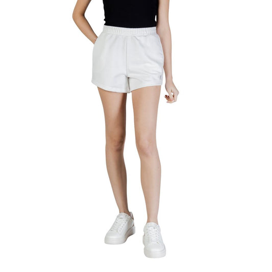 Activewear Shorts by Guess Active for women in cotton polyester white features a kinetic silhouette, showcasing with a kinetic relaxed-fit, short, and for a premium athletic look.