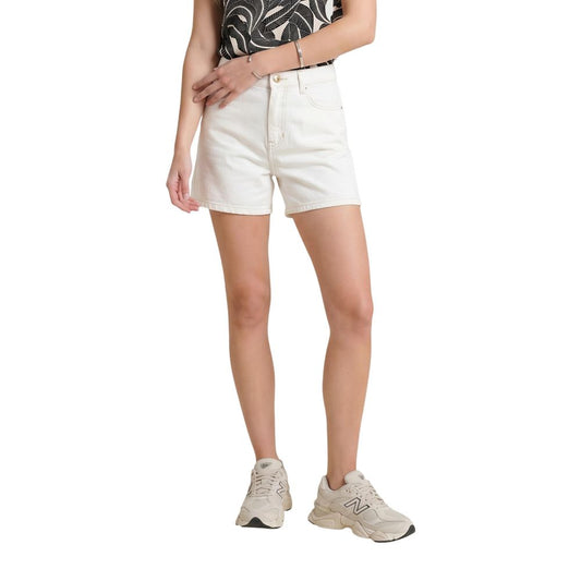 Shorts by Guess for women in lyocell & cotton cream & signature features a architectural silhouette, showcasing a architectural relaxed-fit & wide and short defined by a sophisticated for a premium, elevated aesthetic.