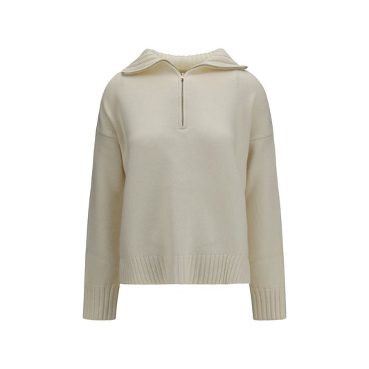 Sweater by Max Mara for women in cashmere beige showcases an masterful silhouette, artfully detailed with a masterful stand-collar neckline and for a sophisticated, premium finish.