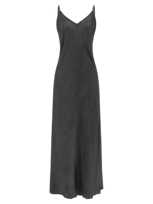 Dress by PINKO for women in satin viscose black features an magnificent silhouette, artfully detailed with a magnificent v-neck neckline and that flows into an magnificent long.