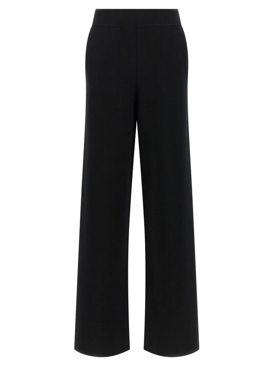 Casual Pants by Max Mara for women in polyamide & wool black features a polished silhouette with a polished wide, reaching a polished long and finished with a polished high rise.