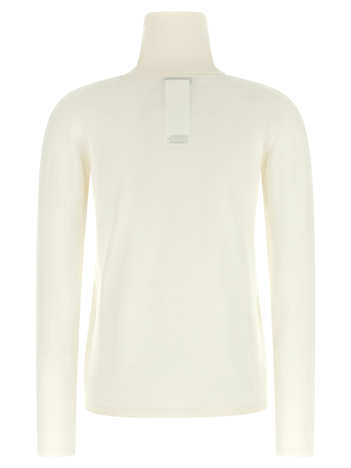 Cardigan by Max Mara for women in virgin wool cream & white features a nuanced silhouette with a refined turtle high-neck neckline and nuanced detailing for a sophisticated look.