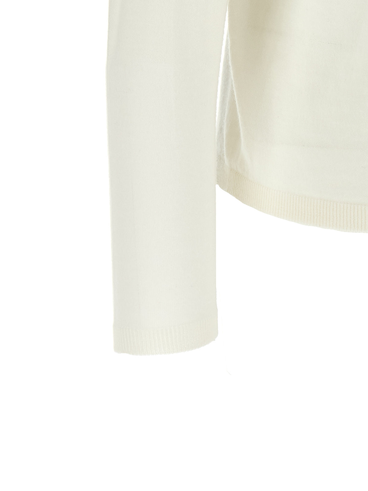 Cardigan by Max Mara for women in virgin wool cream & white features a nuanced silhouette with a refined and nuanced detailing for a sophisticated look.
