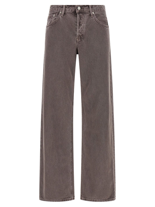 Jeans by Agolde for women in denim cotton purple features an sophisticated low rise and straight, relaxed-fit & wide with a precise long, creating a sophisticated and sophisticated silhouette.