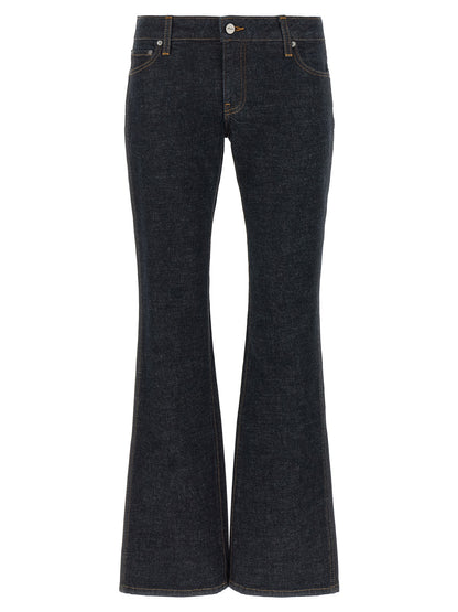 Khaite Blue Cotton Flared Jeans